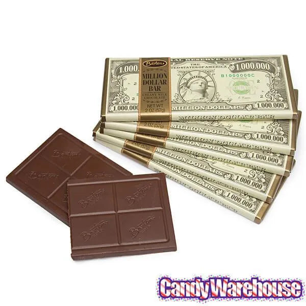 Bartons Million Dollar Milk Chocolate Candy Bars: 12-Piece Box