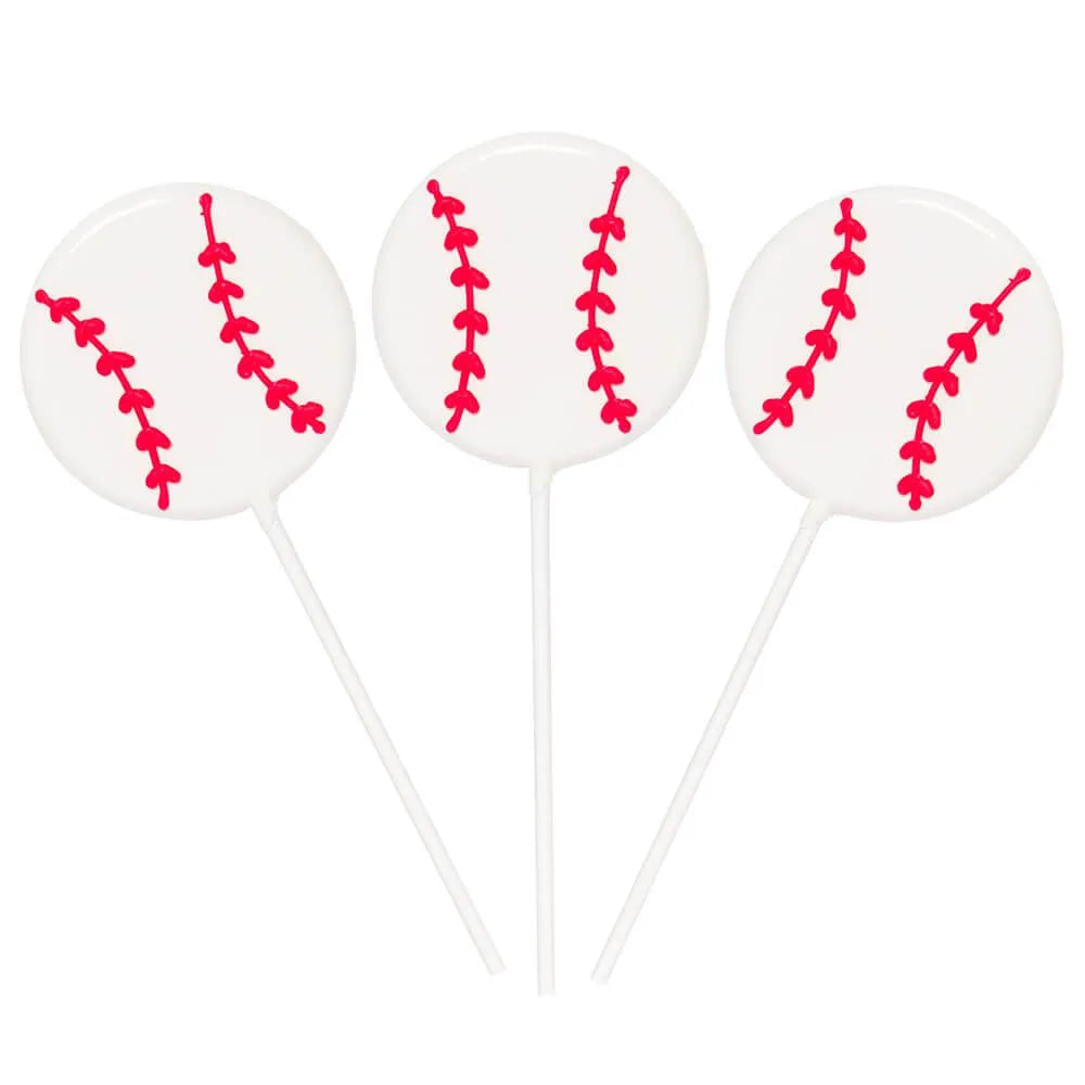 Baseball Hard Candy Lollipops: 12-Piece Pack