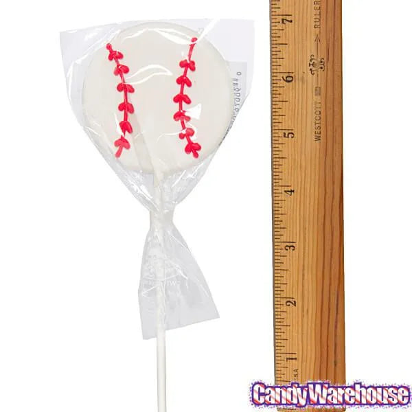 Baseball Hard Candy Lollipops: 12-Piece Pack