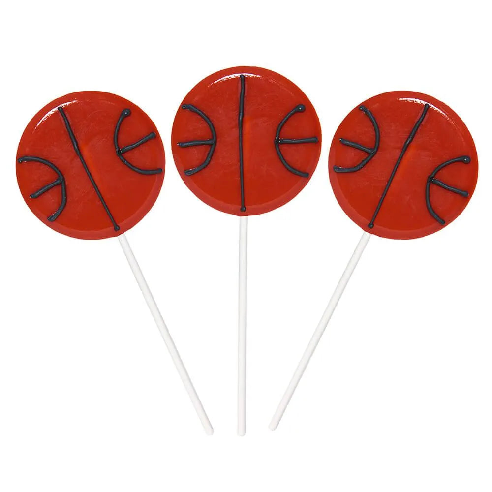 Basketball Hard Candy Lollipops: 12-Piece Pack