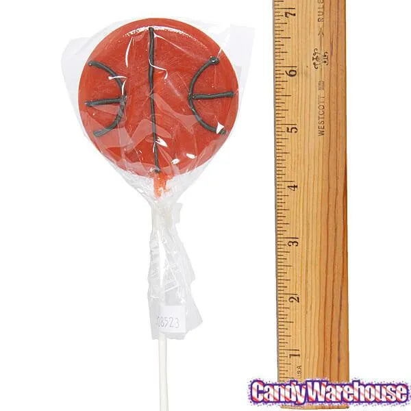 Basketball Hard Candy Lollipops: 12-Piece Pack