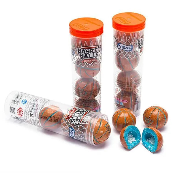 Basketballs Sour Bubblegum Tubes: 12-Piece Display