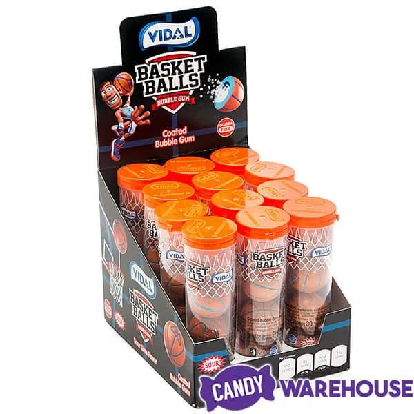 Basketballs Sour Bubblegum Tubes: 12-Piece Display