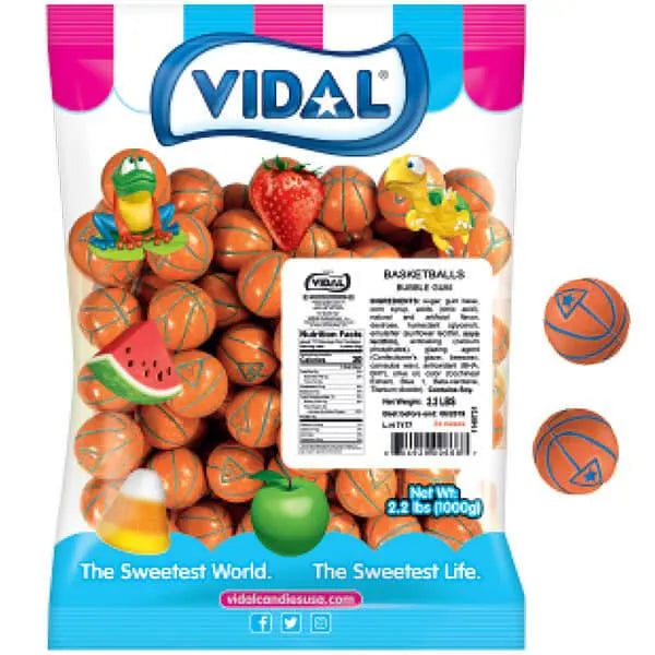 Basketballs Sour Powder Filled Gumballs: 1KG Bag