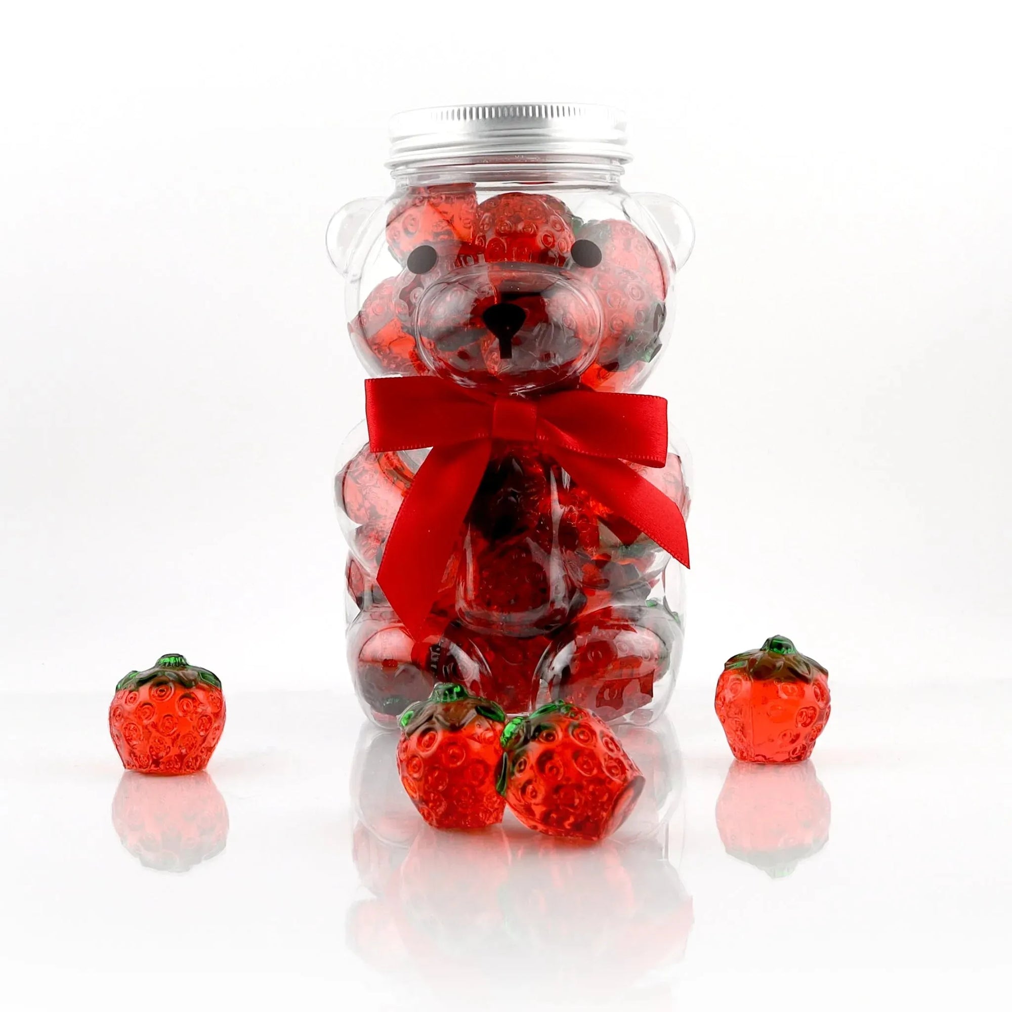 Pure Sugar Candy Summer Bear filled with 3-D Strawberries