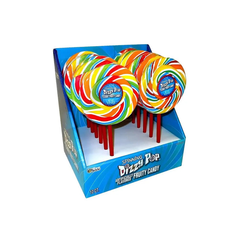 Bee International 3-Ounce Rainbow Spinning Dizzy Pops: 12-Piece Box