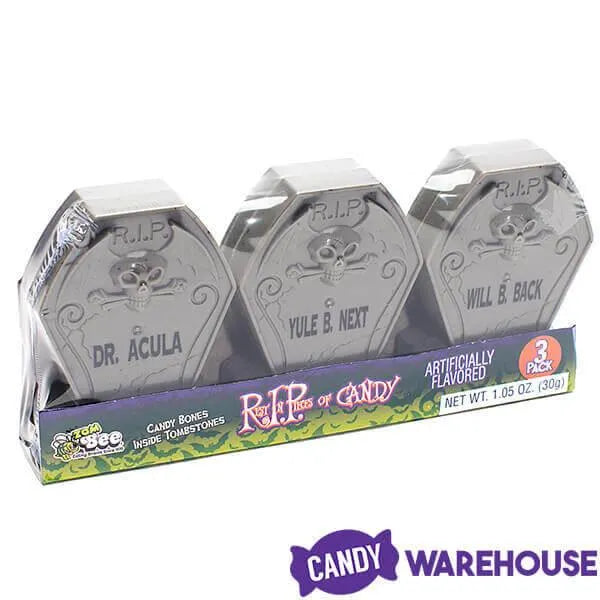 Bee International Candy Filled Plastic Gravestones 3-Packs: 12-Piece Display