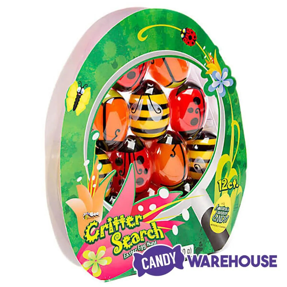 Bee International Critter Plastic Easter Eggs with Candy: 12-Piece Pack