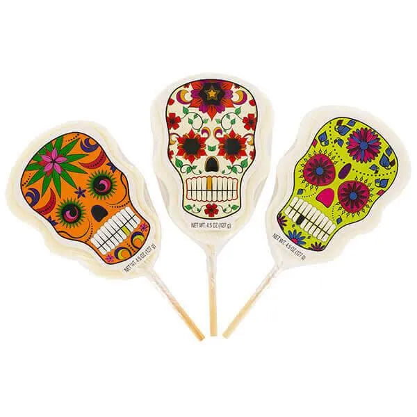 Bee International Day of the Dead Skull Pops: 12-Piece Display