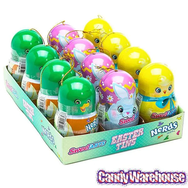 Bee International Easter Candy SweeTarts & Nerds Tins: 12-Piece Box