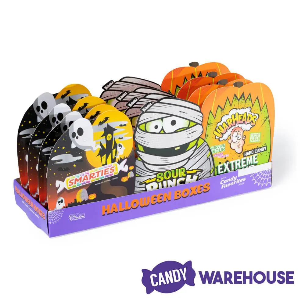 Bee International Halloween Boxes with Smarties, Sour Punch Twists, and Warheads: 12-Piece Box