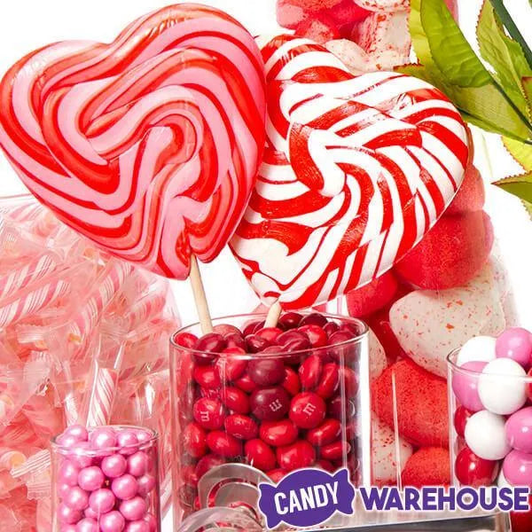 Bee International Jumbo Heart Swirl Lollipops: 12-Piece Box