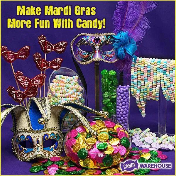 Bee International Mardi Gras Bubble Gum Coins: 100-Piece Bag