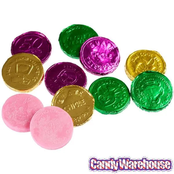 Bee International Mardi Gras Bubble Gum Coins: 100-Piece Bag