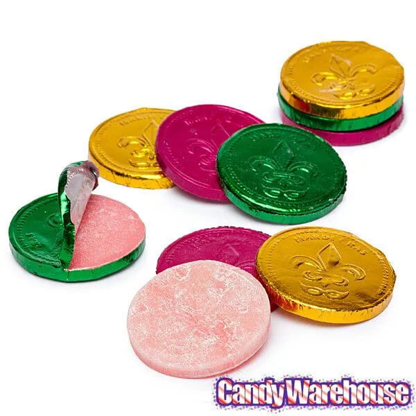 Bee International Mardi Gras Bubble Gum Coins: 100-Piece Bag