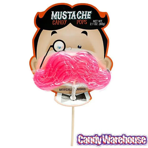 Bee International Mustache Candy Pops: 12-Piece Display