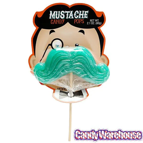 Bee International Mustache Candy Pops: 12-Piece Display