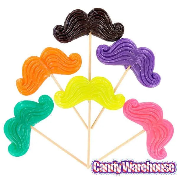 Bee International Mustache Candy Pops: 12-Piece Display