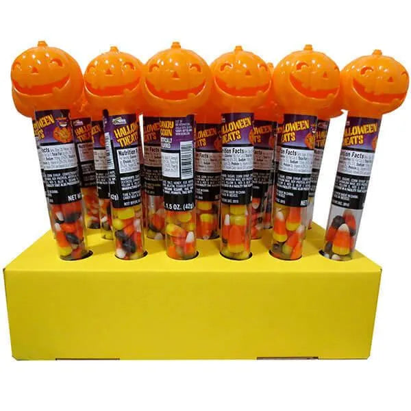 Bee International Pumpkin Topped Tubes with Candy Corn: 24-Piece Box