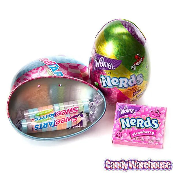 Bee International Tin Easter Eggs with SweeTarts and Nerds Candy: 12-Piece Display