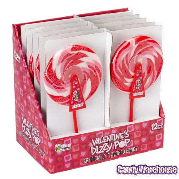 Bee International Valentine Spinning Dizzy Pops: 12-Piece Box