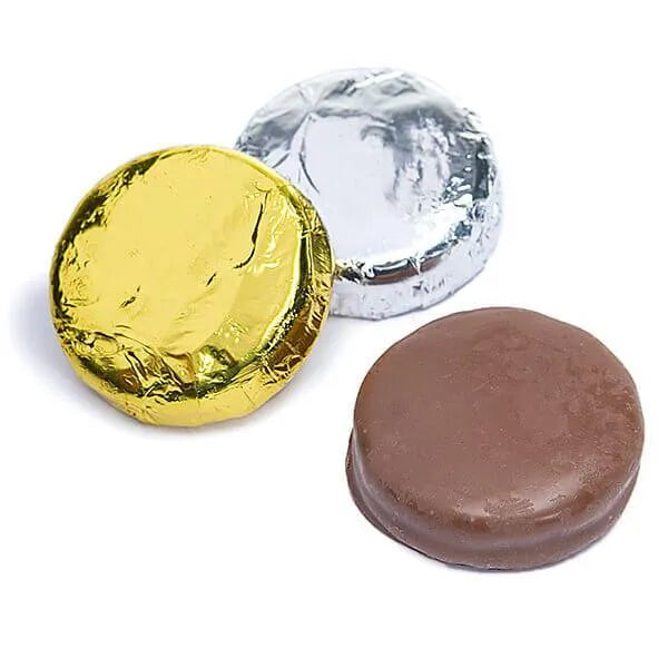 Belgian Milk Chocolate Covered Oreo Cookies - Gold and Silver Foiled: 9-Piece Gift Tube