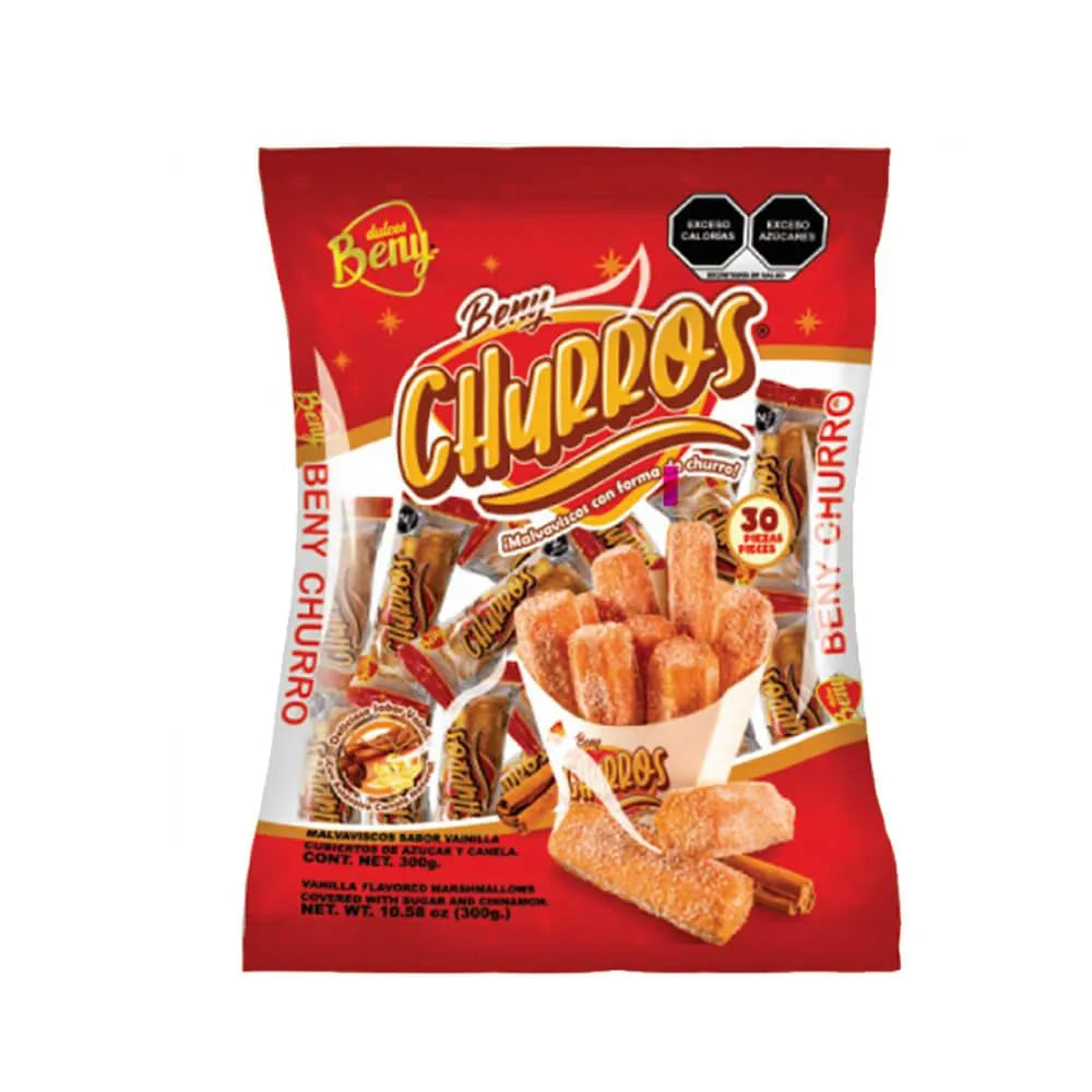 Beny Churros Marshmallow Candy: 30-Piece Bag