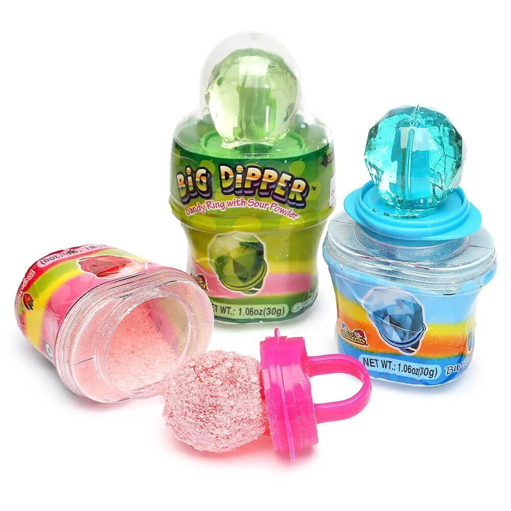 Big Dipper Candy Rings with Sour Powder: 12-Piece Box