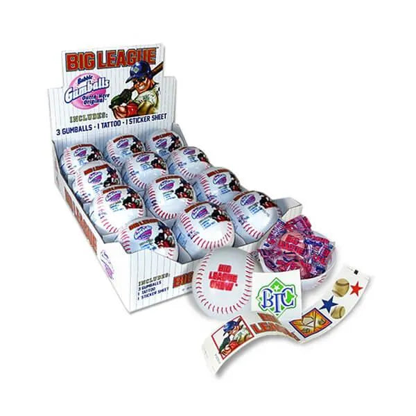 Big League Bubble Gum Baseball Packs: 12-Piece Display