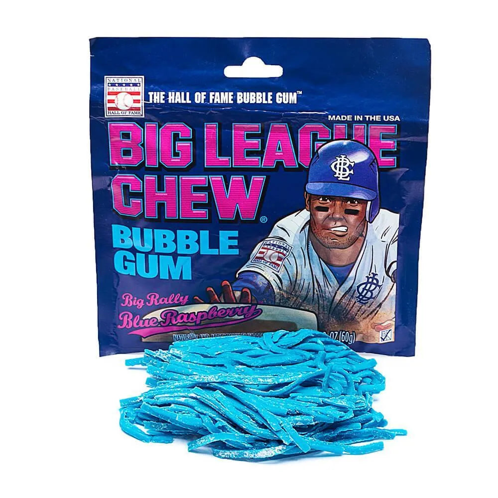 Big League Chew Bubble Gum Packs - Blue Raspberry: 12-Piece Box