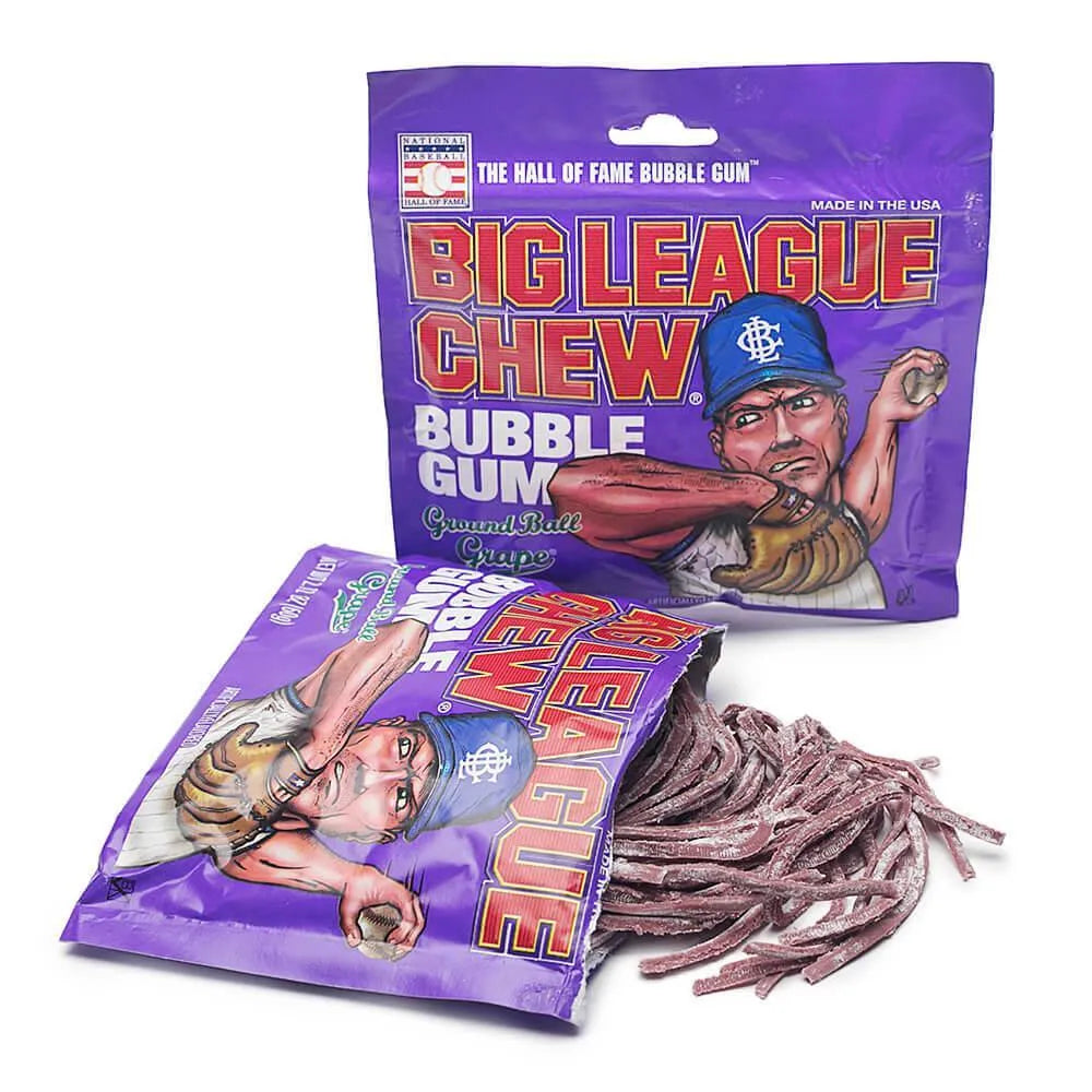 Big League Chew Bubble Gum Packs - Grape: 12-Piece Box