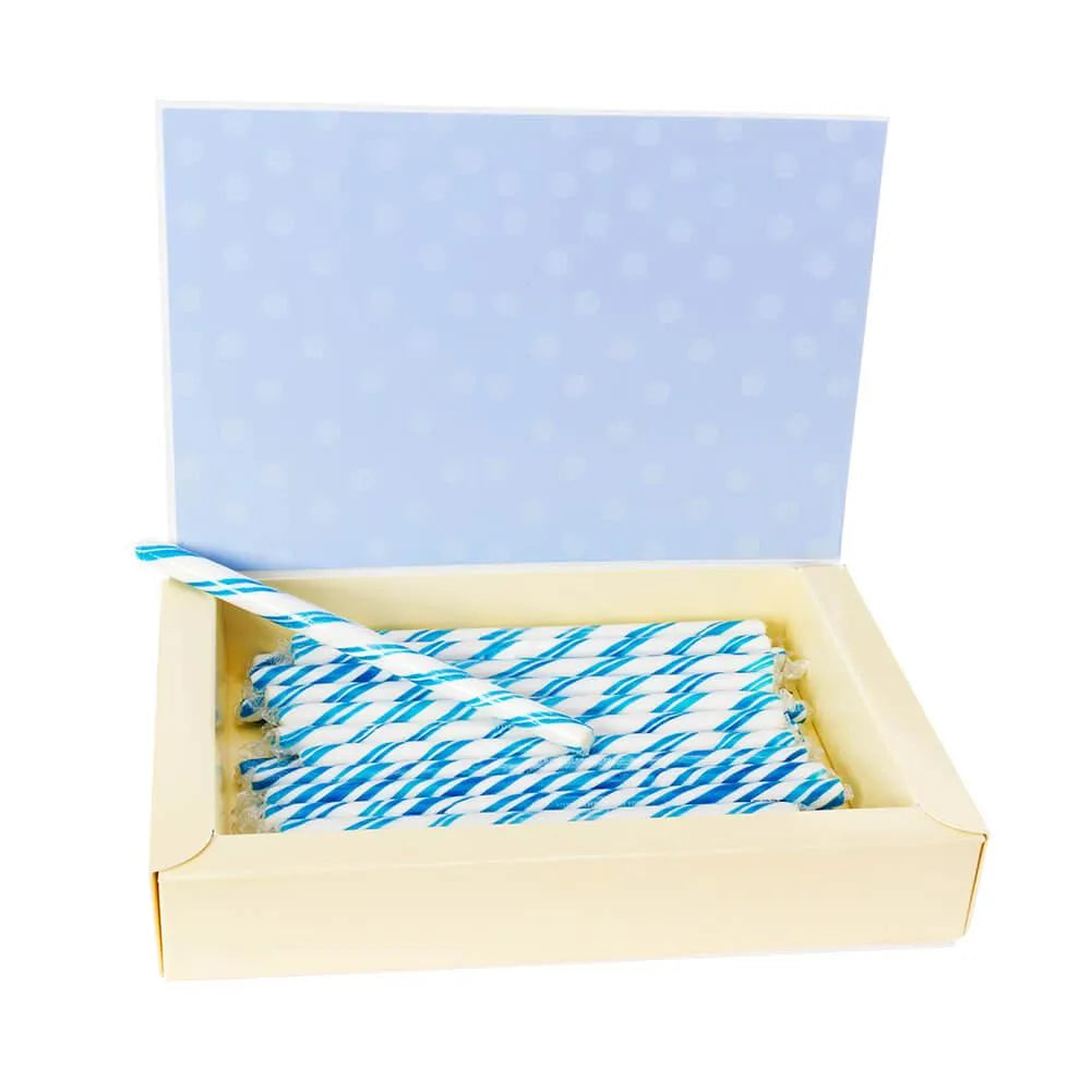 Birth Announcement Candy Sticks - Boy: 24-Piece Box