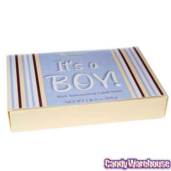 Birth Announcement Candy Sticks - Boy: 24-Piece Box