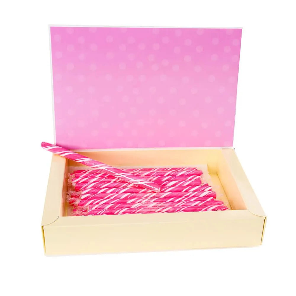 Birth Announcement Candy Sticks - Girl: 24-Piece Box