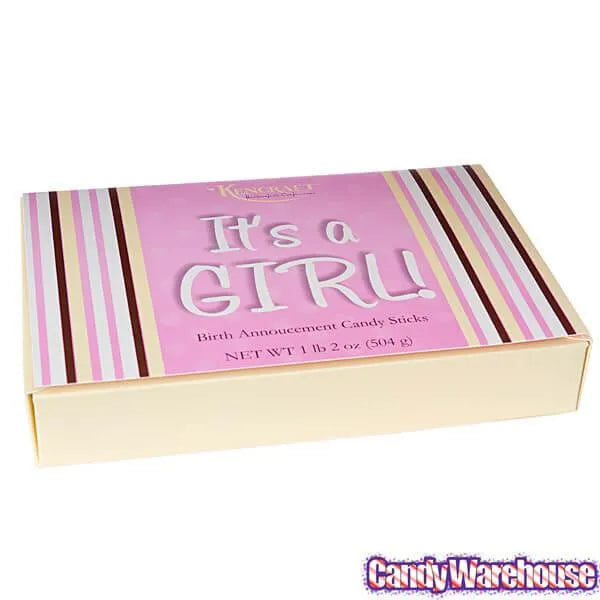 Birth Announcement Candy Sticks - Girl: 24-Piece Box