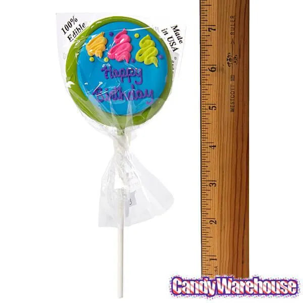 Birthday Hard Candy Lollipops: 12-Piece Pack