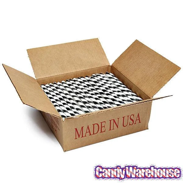 Black & White Peppermint Hard Candy Sticks: 100-Piece Box