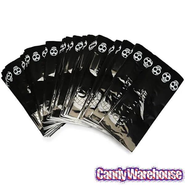 Black Cello Candy Bags with Day of the Dead Skulls: 100-Piece Box