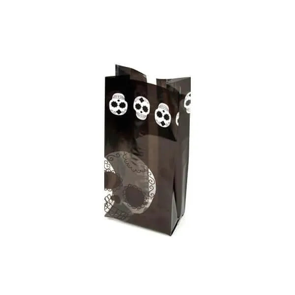 Black Cello Candy Bags with Day of the Dead Skulls: 100-Piece Box