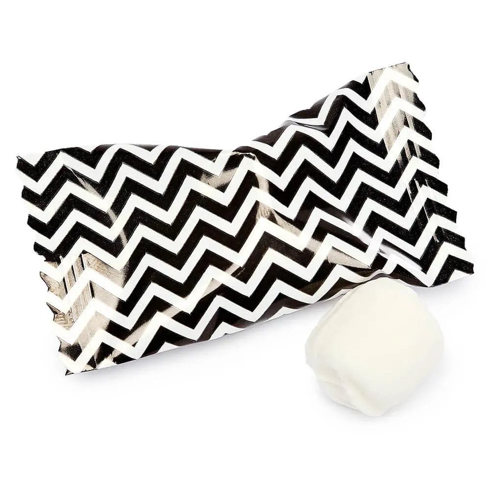 Black Chevron Stripe Wrapped Butter Mint Creams: 300-Piece Case