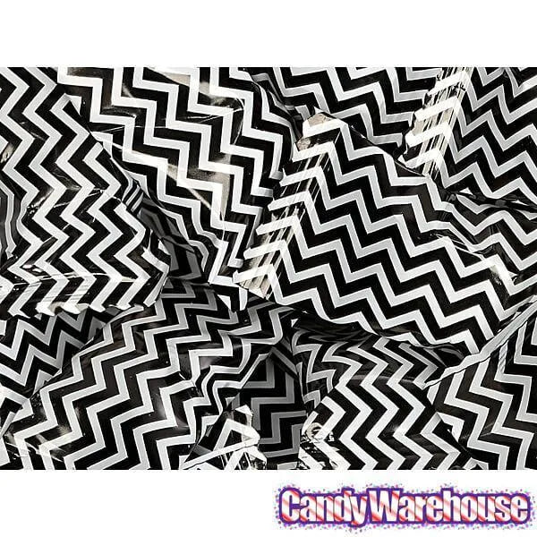 Black Chevron Stripe Wrapped Butter Mint Creams: 300-Piece Case