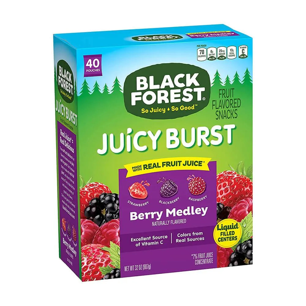 Black Forest Fruit Snacks - Juicy Burst Berry Medley: 40-Piece Box