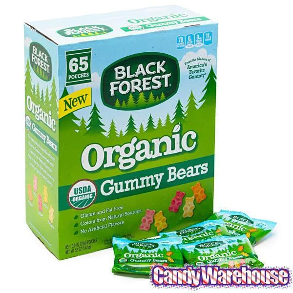 Black Forest Organic Gummy Bears Snack Packs: 65-Piece Box