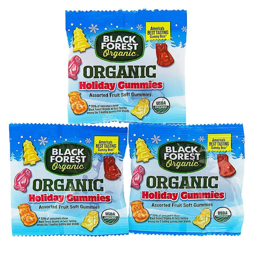 Black Forest Organic Holiday Gummy Candy Snack Packs: 20-Piece Bag