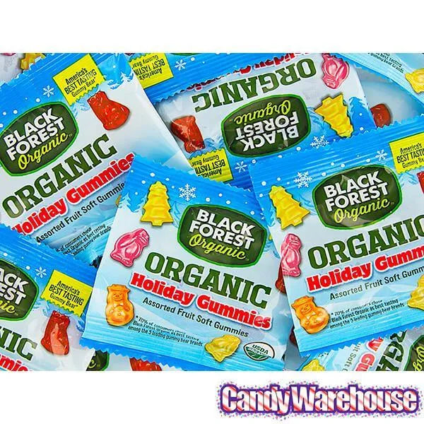 Black Forest Organic Holiday Gummy Candy Snack Packs: 20-Piece Bag