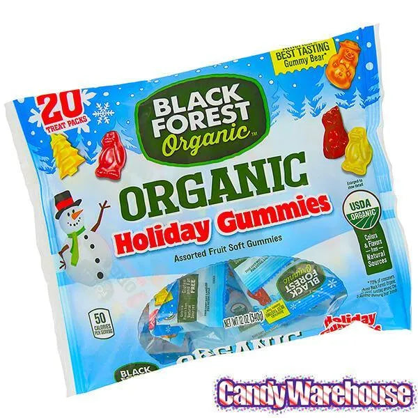 Black Forest Organic Holiday Gummy Candy Snack Packs: 20-Piece Bag