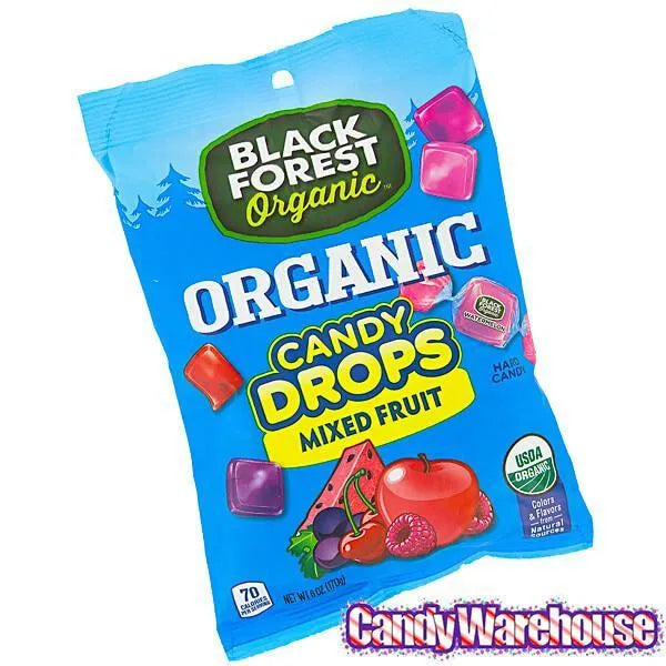 Black Forest Organic Mixed Fruit Hard Candy Drops: 6-Ounce Bag