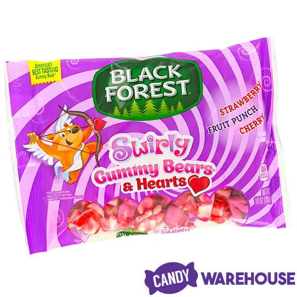 Black Forest Swirly Gummy Bears and Hearts Valentine Candy: 10-Ounce Bag