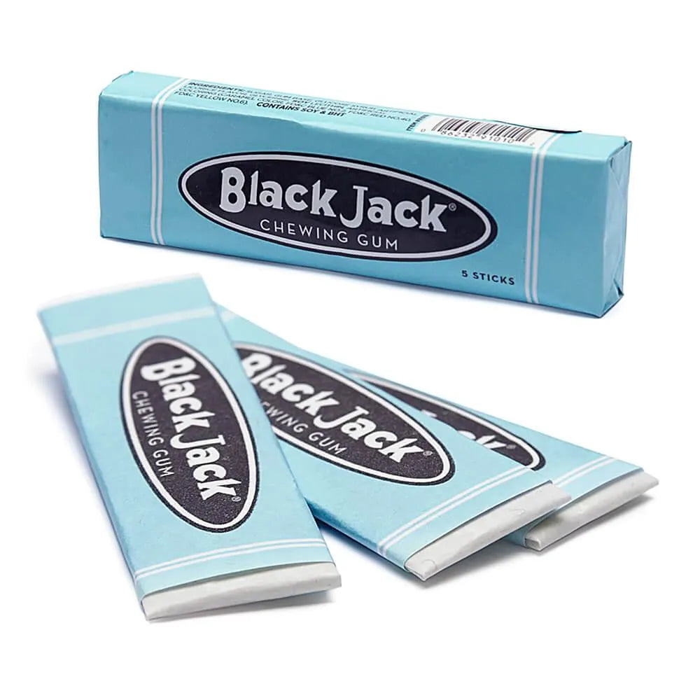 Black Jack Licorice Chewing Gum 5-Stick Packs: 20-Piece Box