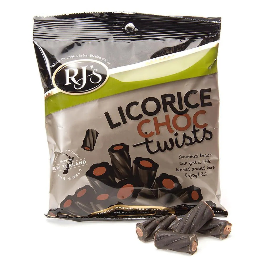 Black Licorice Twists with Chocolate Centers: 6.3-Ounce Bag